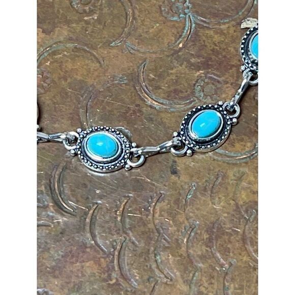 Women Fashion Beaded Anklet Metal Faux Turquoise Ankle Boot Bracelet Christmas - Picture 3 of 8